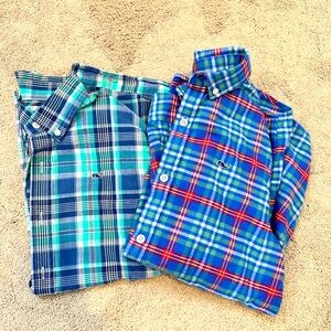 Lot of 2 Vineyard Vines 100% Cotton Whale Shirts - Boys Medium (12-14)